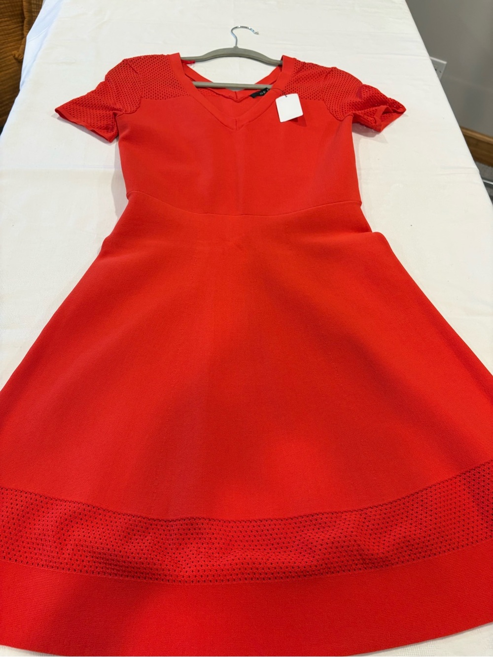 SET Active Red V‑Neck Fit & Flare Dress
